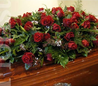 Roses & foliage casket cover