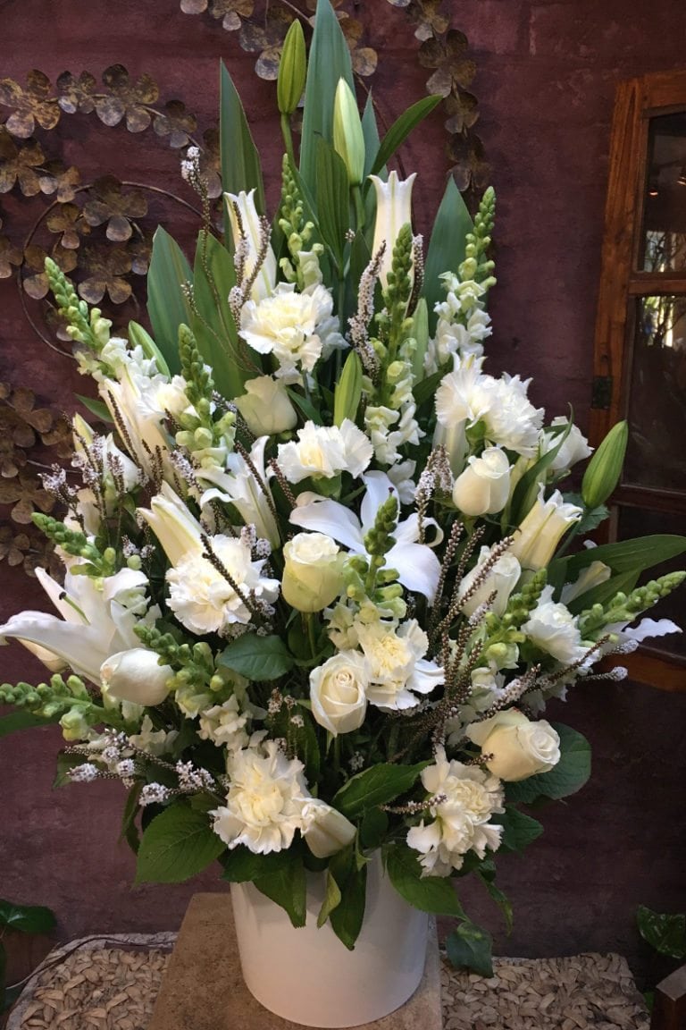 Tall front facing arrangement Scotts Florist Sutherland Shire